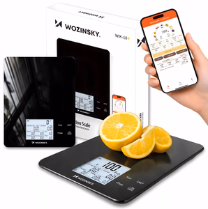 Wozinsky WIK-10 Smart Kitchen Scale with Digital Display, Bluetooth App - Black