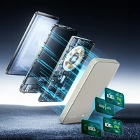 Blavec Portatīvais lādētājs 5000mAh BJ-04 Īpaši Plāns 7,8mm - Type C - 22,5W magnētiskā Magsafe 3 in 1 (PBBJ04-MC5GD) zelta stikls