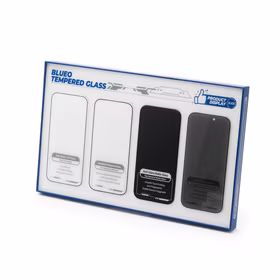 BLUEO rūdīta stikla displejs