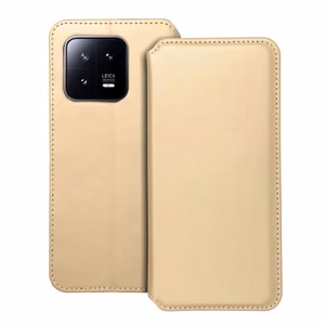 DUAL POCKET grāmatas tipa viedtālruņa apvalks XIAOMI 13 zelta