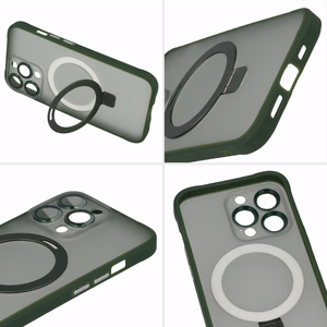 Tel Protect Magnētiskais MagSafe ar statīvu viedtālruņa apvalks iPhone 15 zaļš