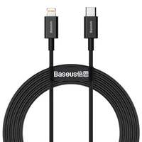 Baseus kabelis Superior PD USB-C - Lightning 2,0m melns 20W