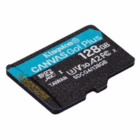 Kingston Atmiņas karte 128GB microSDXC Canvas Go Plus Gen4 200MB/s A2 U3 V30 + adapteris