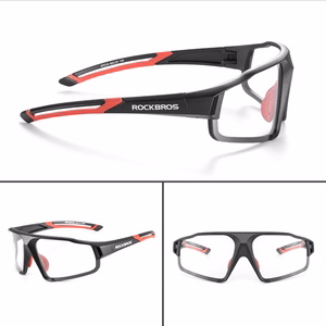 Rockbros SP216BK fotohromās UV400 riteņbraukšanas brilles - melnas un sarkanas