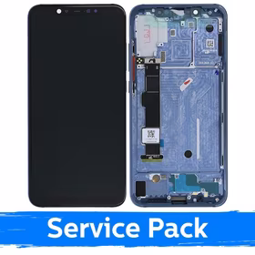 LCD displejs saderīgs ar Xiaomi Mi 8 ar rāmi / zils / (Service Pack)
