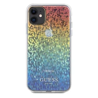 Guess IML Facetēts spogulis Disco Iridescent viedtālruņa apvalks iPhone 11 / Xr - daudzkrāsains