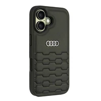 Audi Sintētiskās ādas iPhone 16 6.1" melns/melns cietais apvalks AU-TPUPCIP16-GT/D2-BK