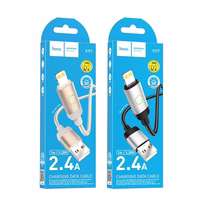 Kabelis USB A uz Lightning Hoco 2,4A 1 m X117 melns