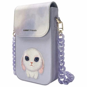 Nimmy Big Eyed Pet 2.0 Trusis 3-in-1 Viedtālruņa apvalks + maks + sekošanas ierīces korpuss - violets