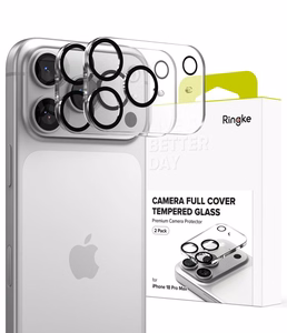 Ringke Camera Full Cover kameras aizsargstikls, 2 gab. komplekts iPhone 18 Pro Max, melns