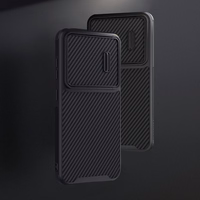 Nillkin Sintētisko šķiedru S viedtālruņa apvalks Samsung Galaxy S23 ar kameras vāciņu melns