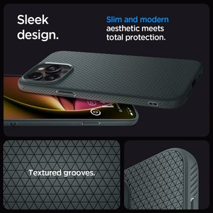 Spigen Liquid Air iPhone 15 Pro Max viedtālruņa apvalks - tumši zaļš