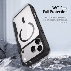 Melns DUX DUCIS SKIN X PRO vāciņš modeļiem iPhone 18 Pro / 17 Pro (Open Ring Version), saderīgs ar MagSafe