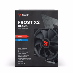 Savio SAVGCOFROSTBLACKX2 datora korpusa radiators 12 cm melns 1 gab.