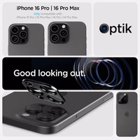 Spigen Optik.tR Aizsargstikls kamerai iPhone 14 Pro / Pro Max / 15 Pro / Pro Max / 16 Pro / Pro Max - Melns 2 gab.