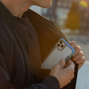 Raptic X-Doria Shield viedtālruņa apvalks iPhone 14 Pro Max ar bruņotu zilu pārklājumu