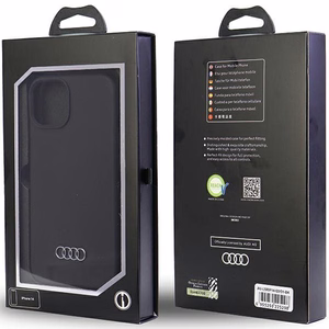 Audi silikona viedtālruņa apvalks iPhone 14 6.1" melns/melns cietais apvalks AU-LSRIP14-Q3/D1-BK