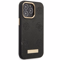 Guess Peonijas Logotipa Plāksne Magnētiskais viedtālruņa apvalks iPhone 14 Pro Max 6.7" - melns