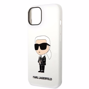 Karl Lagerfeld KLHCP14MSNIKBCH iPhone 14 Plus 6.7" cietais apvalks balts/balts Silikona Ikonik