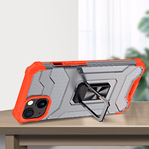 Kristāla gredzena viedtālruņa apvalks ar statīvu izturīgs aizsargvāks iPhone 13 mini sarkans