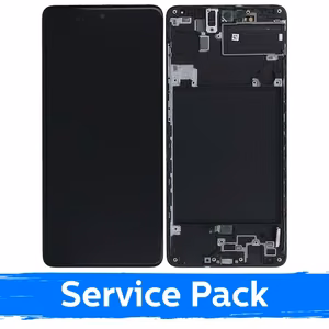 LCD дисплей для Samsung A715 A71 чёрный с рамкой (Service Pack)