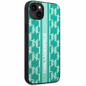 Karl Lagerfeld KLHCP14SPGKLSKN iPhone 14 6.1 "cietais apvalks zaļš / zaļš Monogramma Svītra