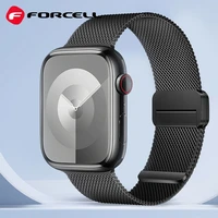FORCELL F-DESIGN FA14 magnētiskā nerūsējošā tērauda siksniņa APPLE pulkstenim 42 / 44 / 45 / 49 mm melna