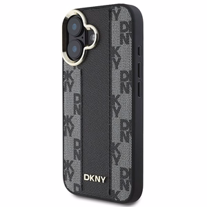 DKNY Rūtainais raksts magnētiskais iPhone 16 viedtālruņa apvalks - melns