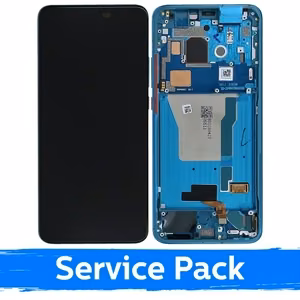 LCD ekrāns saderīgs ar Xiaomi Poco F2 Pro ar rāmi / Neon Blue / (Service Pack)