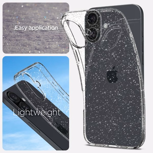 Spigen Liquid Crystal vāciņš ierīcei iPhone 16 6.1", caurspīdīgs ar spīdumiem