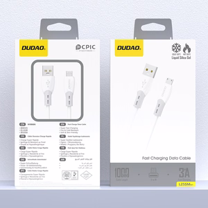 Dudao L25SM 3A USB-A - micro USB kabelis ar mīkstu silikona apvalku 1m - balts