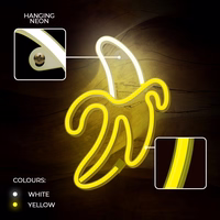 Neon LED Light BANANA balts dzeltens Bat + USB FLNE10 Forever Light