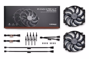 Noctua NF-A14x25r G2 PWM Sx2-PP chromax.black divu ventilatoru komplekts, melns