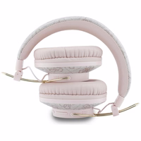 Guess Triangle Logo Bluetooth ENC austiņas uz ausīm rozā