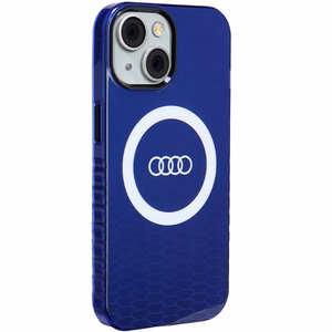 Audi IML Magnētiskais apvalks viedtālrunim iPhone 15/14/13 ar lielu logotipu - zils