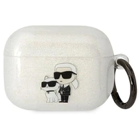 Karl Lagerfeld KLAPHNKCTGT Airpods Pro apvalks caurspīdīgs Gliter Karl&Choupette