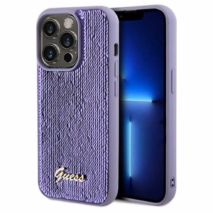 Guess Sequin Script Metal чехол для iPhone 13 Pro / 13 - фиолетовый