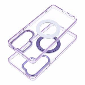 Case for Samsung A37 Frame Circle Stand compatible with MagSafe purple