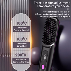 Bezvadu matu taisnošanas ķemme Reach HairMini, melns