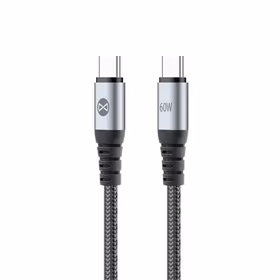 Forever Braix kabelis USB-C - USB-C 1,0 m 60W melns