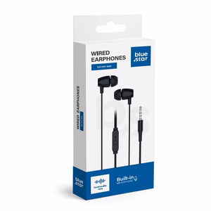 Austiņas ar vadu 3,5 mm Blue Star PA-E67 1,2 m melnas