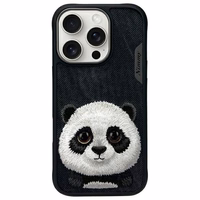Nimmy Lielās acis mājdzīvnieks 2.0 Pandas viedtālruņa apvalks iPhone 16 Pro - melns
