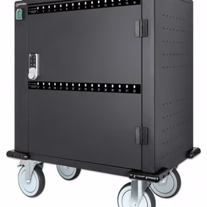 Manhattan iPad to 13", MacBook Air to 13" & Chromebook to 14" 32-bay Charging Trolley/Cart via USB-C, Also other tablets/smartphones (with device to USB-C cable), Bays 330x22x235mm, Device charging cables not included (suggest USB-C cable 354868),Cabinet
