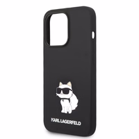 Karl Lagerfeld Silicone Choupette viedtālruņa apvalks iPhone 14 Pro Max - melns