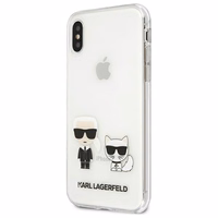 Karl Lagerfeld Karl & Choupette iPhone Xs Max viedtālruņa apvalks - caurspīdīgs