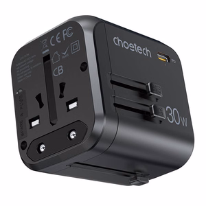 Universal Travel Charger Choetech PD5008 30W USB-C/3xUSB-A black