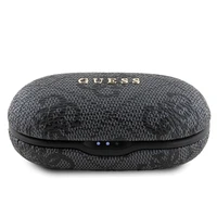 Guess Bluetooth austiņas GUTWSP4EGK TWS ENC 4G PU METAL LOGO melnas