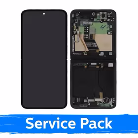 LCD displejs saderīgs ar Samsung F761 Z Flip7 FE (INNER) ar rāmi / Iekšējā melna / (Service Pack)