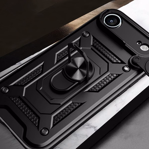 Hibrīda bruņu Camshield viedtālruņa apvalks iPhone 17 Air ar statīvu un kameras vāciņu - melns