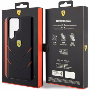 Ferrari FEHCS23LPBAK S23 Ultra S918 melns/melns cietais apvalks Karstā štancēšana līnijas